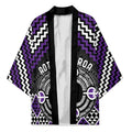 Personalised Aotearoa Niho Taniwha Motif Kimono Violet Style - Aussie Hoodie