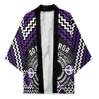Personalised Aotearoa Niho Taniwha Motif Kimono Violet Style - Aussie Hoodie