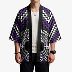Personalised Aotearoa Niho Taniwha Motif Kimono Violet Style - Aussie Hoodie