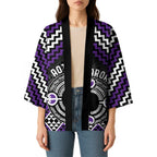 Personalised Aotearoa Niho Taniwha Motif Kimono Violet Style - Aussie Hoodie