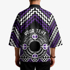Personalised Aotearoa Niho Taniwha Motif Kimono Violet Style - Aussie Hoodie