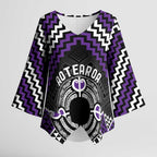 Personalised Aotearoa Niho Taniwha Motif Kimono Sleeve Blouse Violet Style - Aussie Hoodie