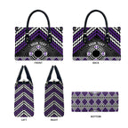 Personalised Aotearoa Niho Taniwha Motif Leather Bag Violet Style - Aussie Hoodie