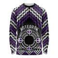 Personalised Aotearoa Niho Taniwha Motif Long Sleeve Shirt Violet Style