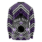 Personalised Aotearoa Niho Taniwha Motif Long Sleeve Shirt Violet Style