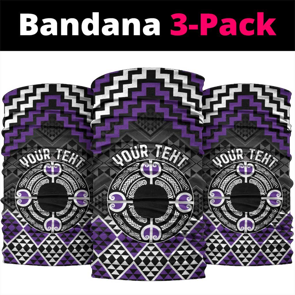 Personalised Aotearoa Niho Taniwha Motif Neck Gaiter Violet Style - Aussie Hoodie