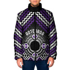 Personalised Aotearoa Niho Taniwha Motif Padded Jacket Violet Style - Aussie Hoodie