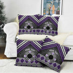 Personalised Aotearoa Niho Taniwha Motif Pillow Cover Violet Style - Aussie Hoodie