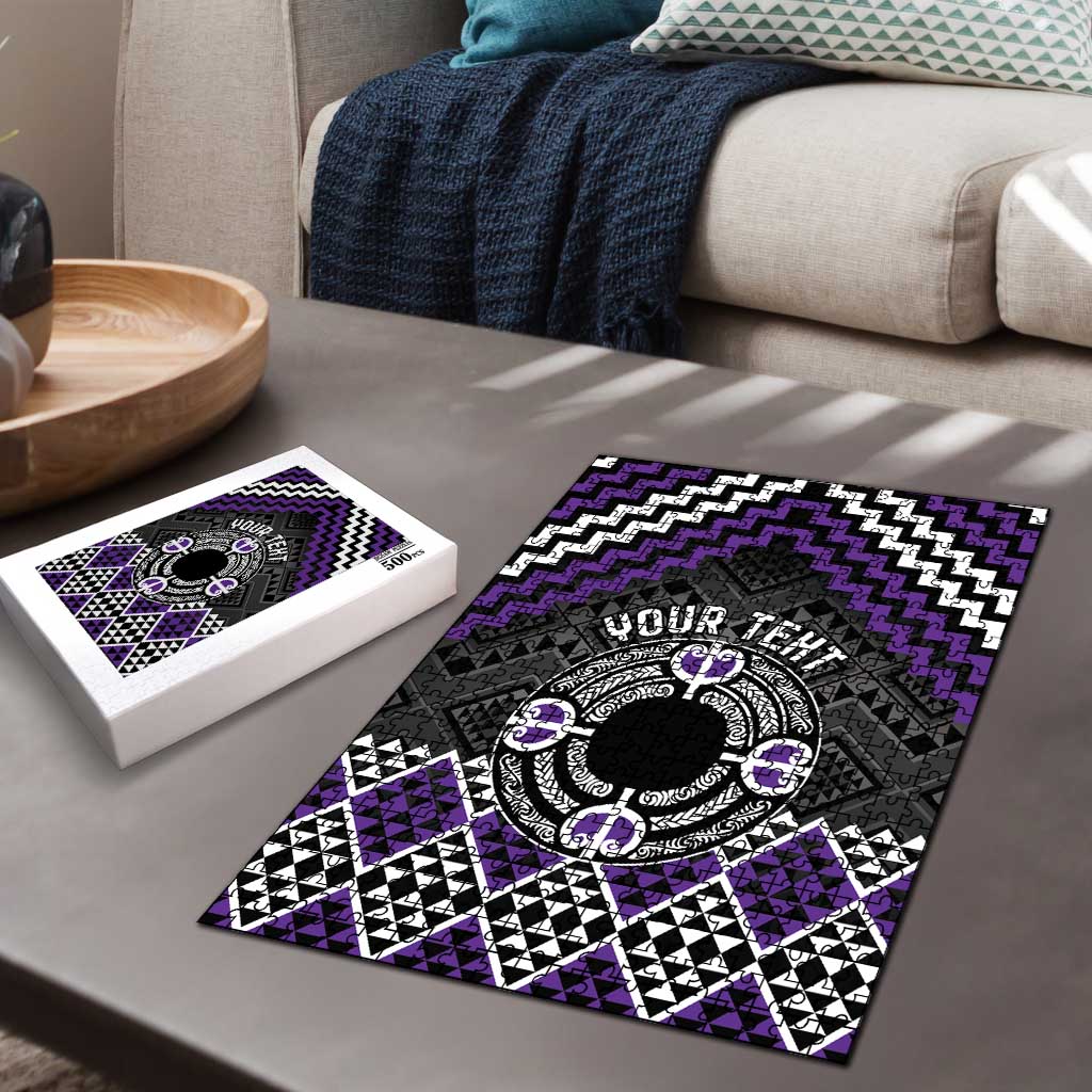 Personalised Aotearoa Niho Taniwha Motif Puzzle Violet Style - Aussie Hoodie