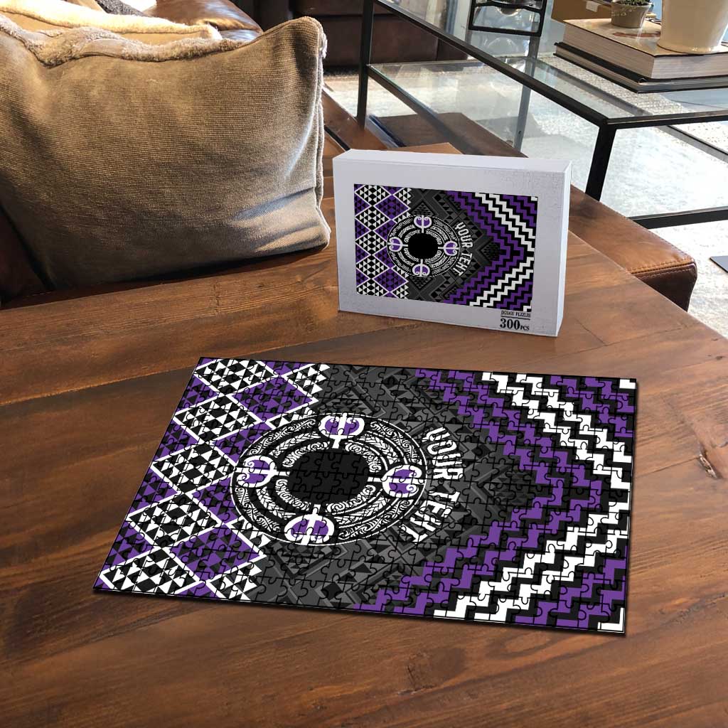 Personalised Aotearoa Niho Taniwha Motif Puzzle Violet Style - Aussie Hoodie