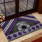 Personalised Aotearoa Niho Taniwha Motif Rubber Doormat Violet Style