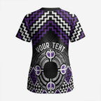 Personalised Aotearoa Niho Taniwha Motif Scrub Top Violet Style - Aussie Hoodie