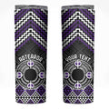 Personalised Aotearoa Niho Taniwha Motif Skinny Tumbler Violet Style