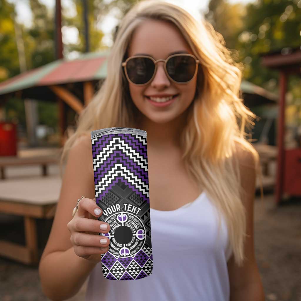 Personalised Aotearoa Niho Taniwha Motif Skinny Tumbler Violet Style
