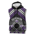 Personalised Aotearoa Niho Taniwha Motif Sleeveless Hoodie Violet Style - Aussie Hoodie