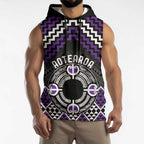 Personalised Aotearoa Niho Taniwha Motif Sleeveless Hoodie Violet Style - Aussie Hoodie