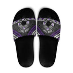 Personalised Aotearoa Niho Taniwha Motif Slide Sandals Violet Style - Aussie Hoodie