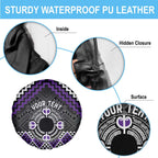 Personalised Aotearoa Niho Taniwha Motif Spare Tire Cover Violet Style