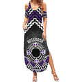 Personalised Aotearoa Niho Taniwha Motif Summer Maxi Dress Violet Style
