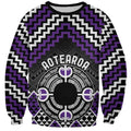 Personalised Aotearoa Niho Taniwha Motif Sweatshirt Violet Style