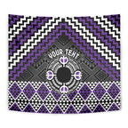 Personalised Aotearoa Niho Taniwha Motif Tapestry Violet Style