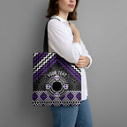 Personalised Aotearoa Niho Taniwha Motif Tote Bag Violet Style - Aussie Hoodie