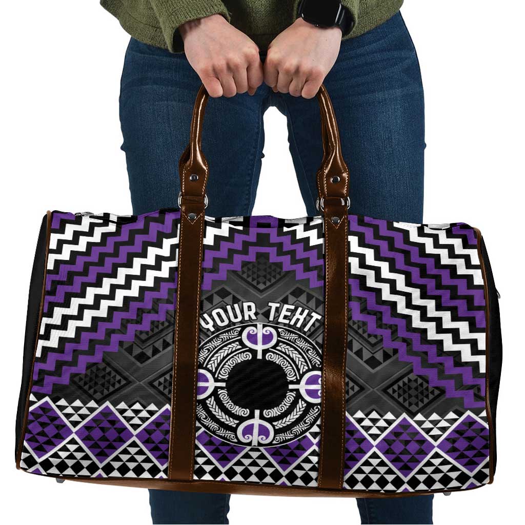 Personalised Aotearoa Niho Taniwha Motif Travel Bag Violet Style - Aussie Hoodie