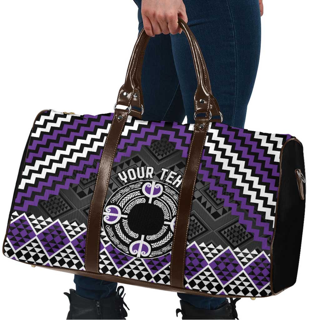 Personalised Aotearoa Niho Taniwha Motif Travel Bag Violet Style - Aussie Hoodie