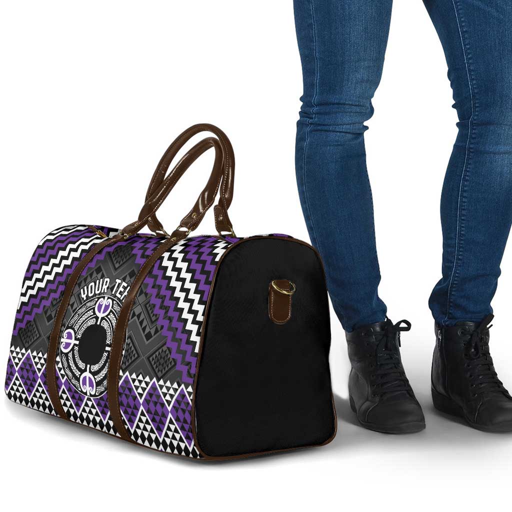Personalised Aotearoa Niho Taniwha Motif Travel Bag Violet Style - Aussie Hoodie