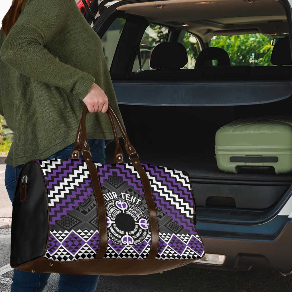 Personalised Aotearoa Niho Taniwha Motif Travel Bag Violet Style - Aussie Hoodie