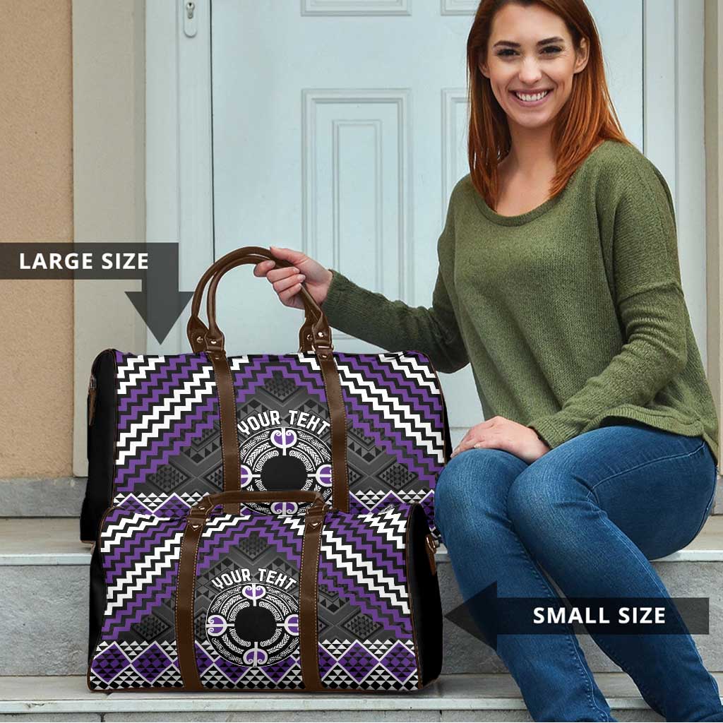 Personalised Aotearoa Niho Taniwha Motif Travel Bag Violet Style - Aussie Hoodie