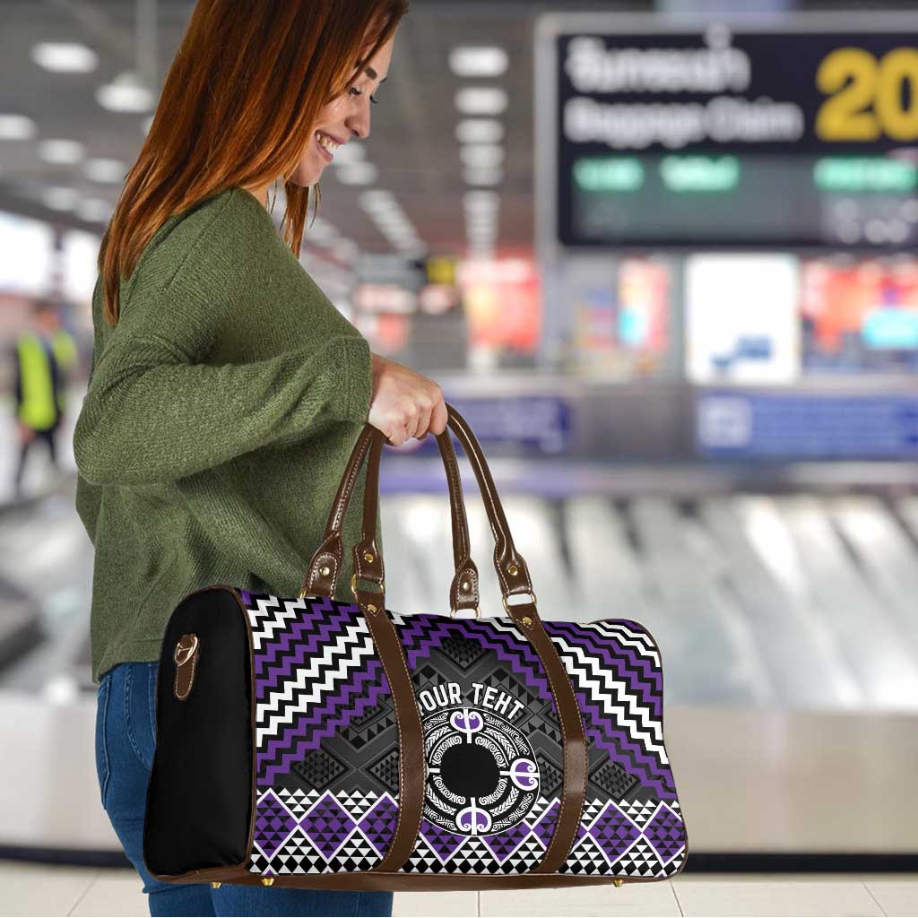 Personalised Aotearoa Niho Taniwha Motif Travel Bag Violet Style - Aussie Hoodie