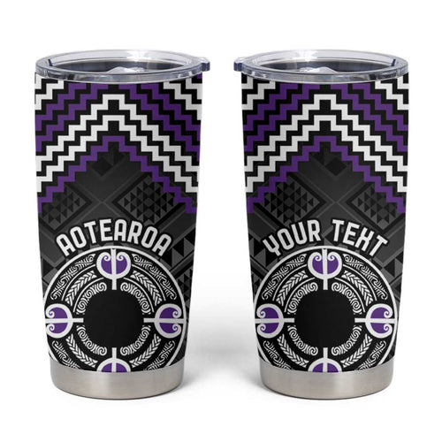 Personalised Aotearoa Niho Taniwha Motif Tumbler Cup Violet Style