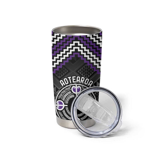 Personalised Aotearoa Niho Taniwha Motif Tumbler Cup Violet Style