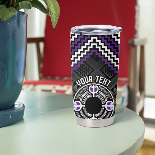Personalised Aotearoa Niho Taniwha Motif Tumbler Cup Violet Style
