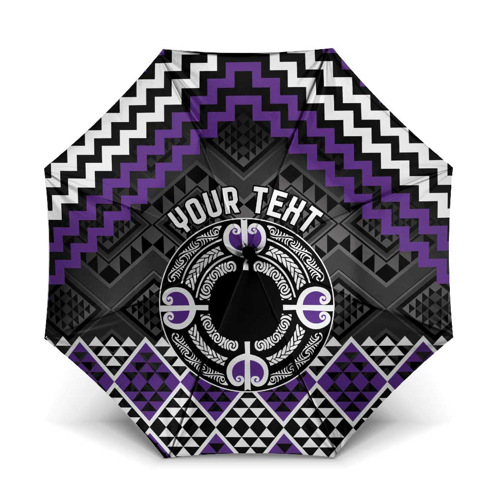 Personalised Aotearoa Niho Taniwha Motif Umbrella Violet Style - Aussie Hoodie