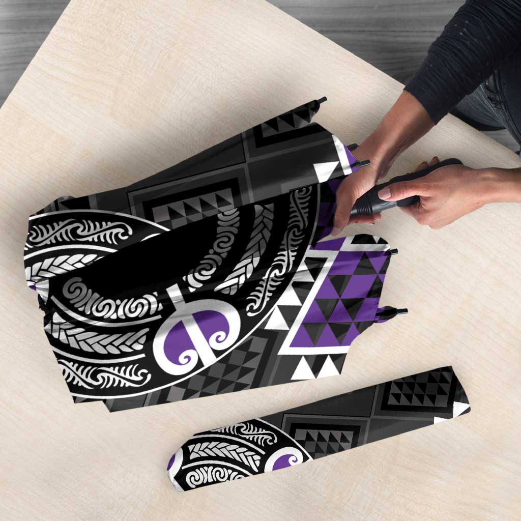 Personalised Aotearoa Niho Taniwha Motif Umbrella Violet Style - Aussie Hoodie