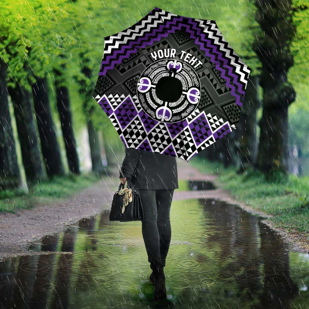 Personalised Aotearoa Niho Taniwha Motif Umbrella Violet Style - Aussie Hoodie
