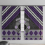 Personalised Aotearoa Niho Taniwha Motif Window Curtain Violet Style