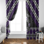 Personalised Aotearoa Niho Taniwha Motif Window Curtain Violet Style