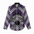 Personalised Aotearoa Niho Taniwha Motif Women Casual Shirt Violet Style