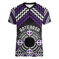 Personalised Aotearoa Niho Taniwha Motif Women V-Neck T-Shirt Violet Style