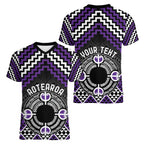 Personalised Aotearoa Niho Taniwha Motif Women V-Neck T-Shirt Violet Style