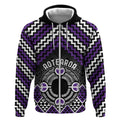 Personalised Aotearoa Niho Taniwha Motif Zip Hoodie Violet Style
