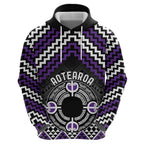 Personalised Aotearoa Niho Taniwha Motif Zip Hoodie Violet Style