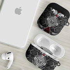 Black Aotearoa Taniko Motif AirPods Case Vintage Maori New Zealand Tribal Art Pattern - Aussie Hoodie
