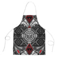 Black Aotearoa Taniko Motif Apron Vintage Maori New Zealand Tribal Art Pattern - Aussie Hoodie