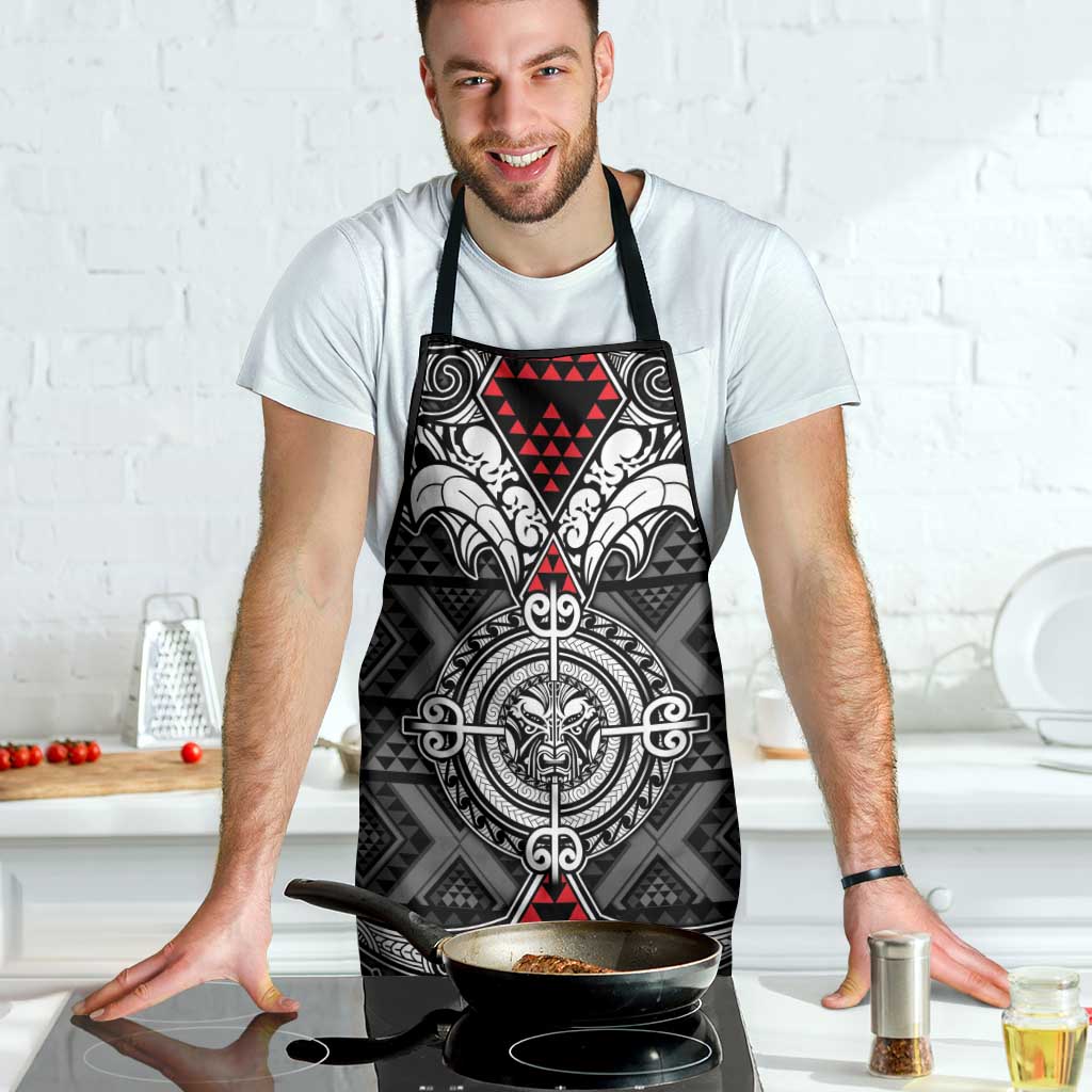 Black Aotearoa Taniko Motif Apron Vintage Maori New Zealand Tribal Art Pattern - Aussie Hoodie