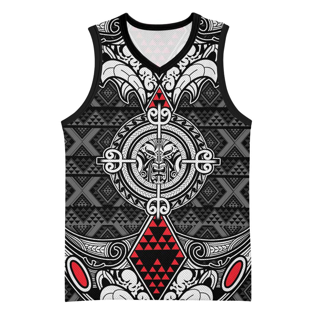Black Aotearoa Taniko Motif Basketball Jersey Vintage Maori New Zealand Tribal Art Pattern - Aussie Hoodie