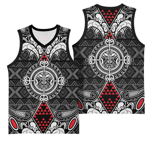 Black Aotearoa Taniko Motif Basketball Jersey Vintage Maori New Zealand Tribal Art Pattern - Aussie Hoodie